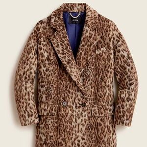 JCrew Relaxed Topcoat in Leopard Jacquard
